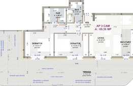 Apartament 3 camere, 69 mp, terasa, zona exclusivista Eroilor