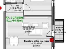 Apartament 2 camere, 57 mp, loc, parcare, bloc nou, zona Eroilor!