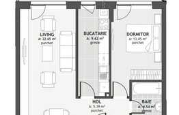 Apartament 2 camere, 55.25 mp, zona exclusivista Centrala