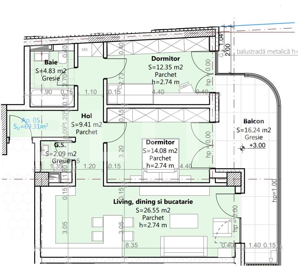 Apartament de vânzare 3 camere Central - 83233AV | BLITZ Cluj-Napoca | Poza1
