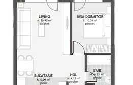 Apartament cu CF de 2 camere, etaj intermediar, Eroilor, Floresti 