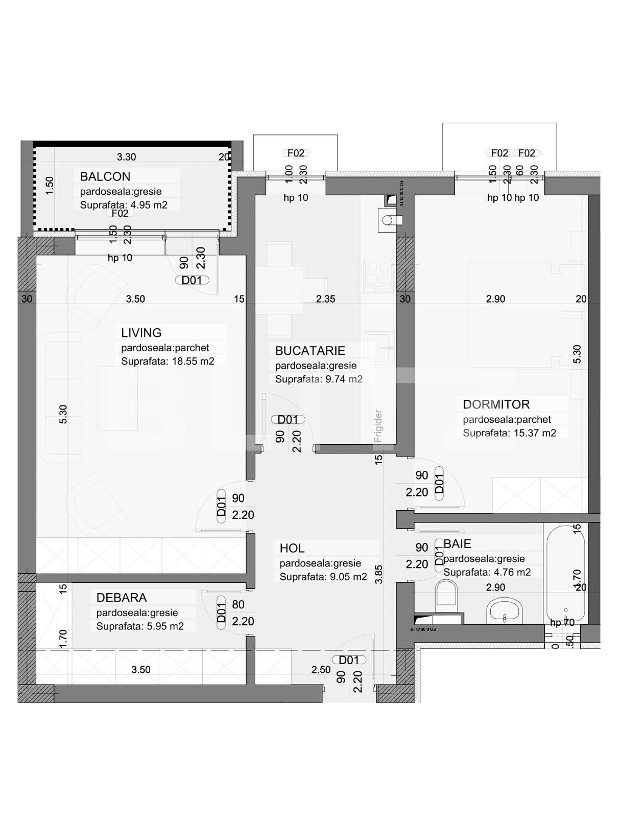 Apartament de vânzare 2 camere Grivitei - 83561AV | BLITZ Brașov | Poza2