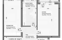 Apartament 2 camere decomandate, 61 mp, balcon 