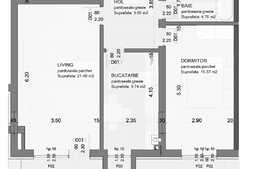 Apartament 2 camere, 66 mp, terasa 23 mp, Grivitei