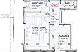 Apartament de 2 camere, 56 mp, decomandat, imobil nou, etaj intermediar, Sopor