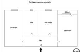 Apartament decomandat cu 2 camere, 54 mp, balcon, la 5 minute de LIDL!