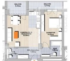 Apartamente cu 2 camere , 53,45 mp, zona Noua etaj 6 si 7