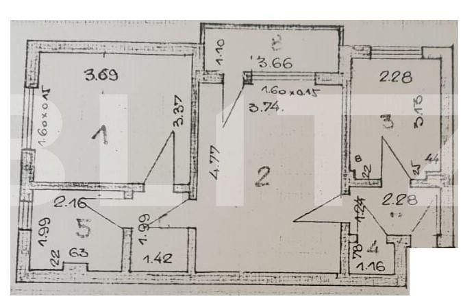 Apartament de 2 camere, 50 mp, balcon, Centrul istoric!