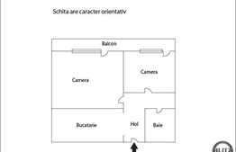 Apartament semifinisat, 2 camere semidecomandate, 46 mp utili, loc parcare!