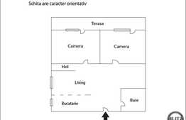 Apartament de vanzare, 3 camere 56 mp, cu loc de parcare. Semifinisat!