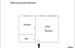 Vanzare 1 camera, 38 mp, decomandat! Zona pietei agro-alimentare! Semifinisat!