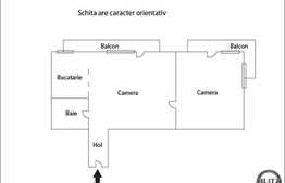 De vanzare apartament 2 camere semidecomandate, 57 mp plus 2 balcoane