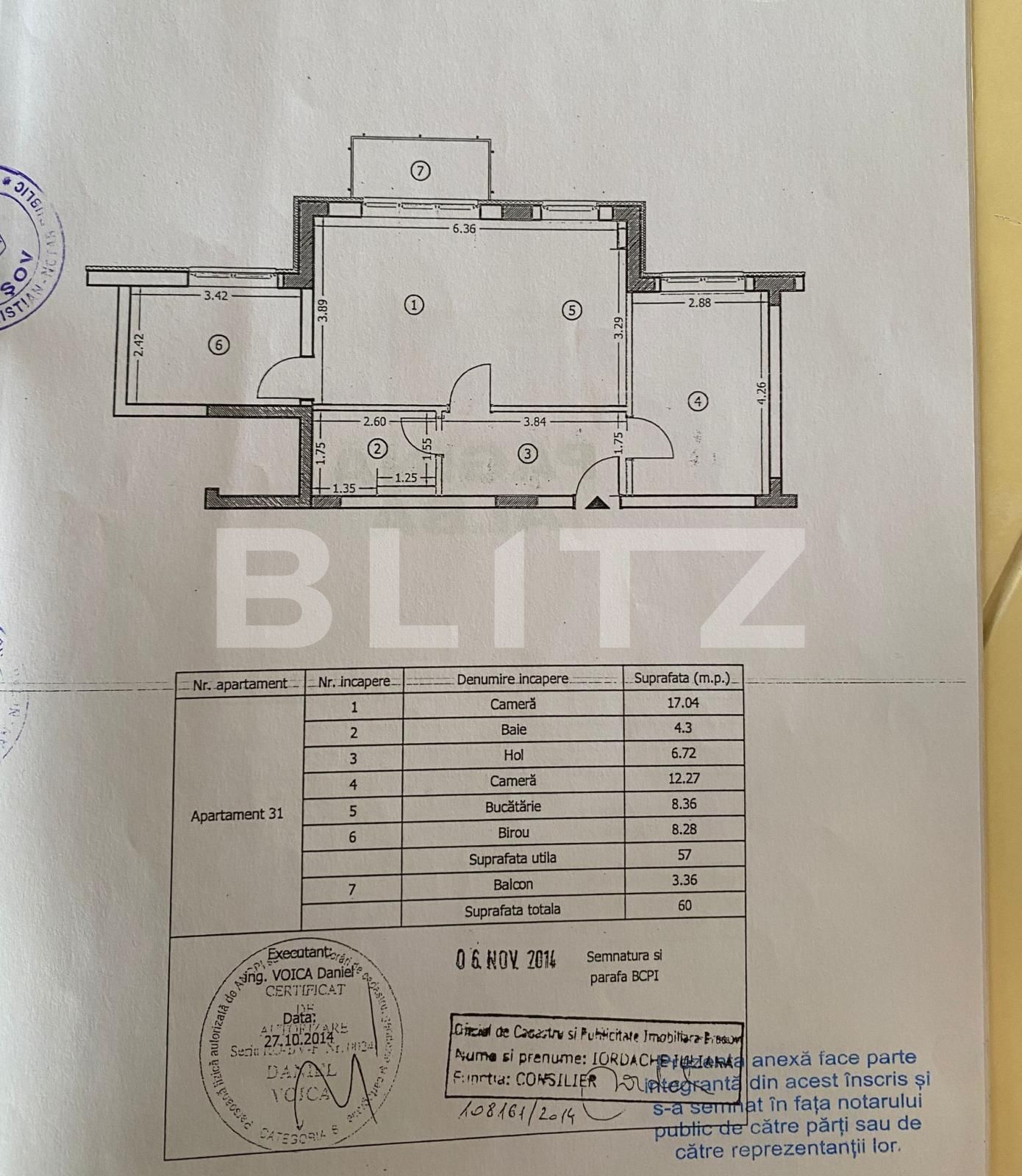 Apartament de 2 camere, 57mp, parcare, Zona Bartolomeu 