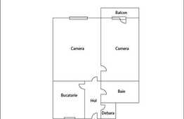 De vanzare 2 camere, 46 mp, loc de parcare in curte, zona Facultatii de Litere