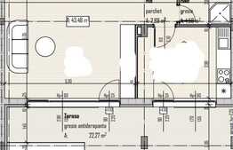 Apartament 2 camere, 43 mp, terasa, zona Petrom