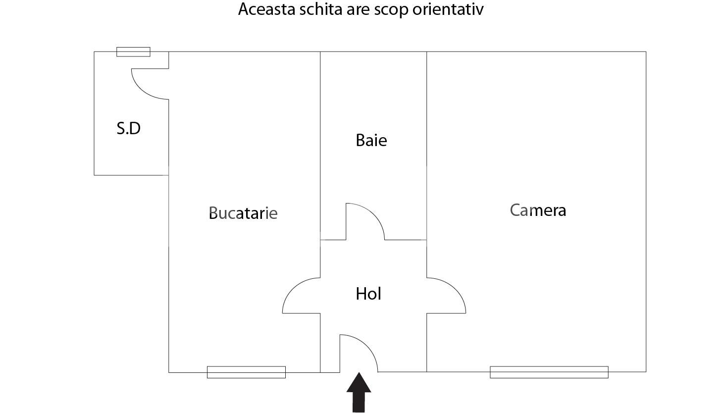 Apartament 1 camera, 45 mp, parcare, boxa, zona străzii Traian
