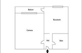 1 camera de vanzare, 41.5 mp plus balcon de 5 mp, imobil NOU, semifinisat