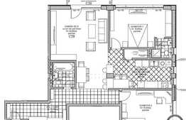 Locatie de lux! Vanzare 3 camere, 100.82 mp. Optional parcare! Semifinisat!