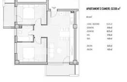 Apartament 3 camere, 54 mp, etaj intermediar, Baciu Hills