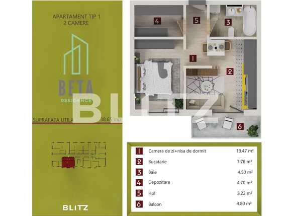 Apartament de vânzare 2 camere Iris - 86723AV | BLITZ Cluj-Napoca | Poza4