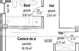 Apartament 2 camere, 47 mp, gradina 35 mp, AC, zona Teilor