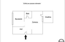 Apartament 1 camera, 35 mp, gradina, zona strazii Frunzisului