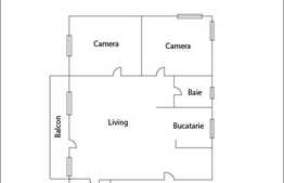 Vanzare 3 camere, 67 mp, semidecomandat, semifinisat, loc parcare, zona Campului