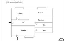 Vanzare apartament 3 camere, 60 mp, decomandat, zona strazii Bucuresti
