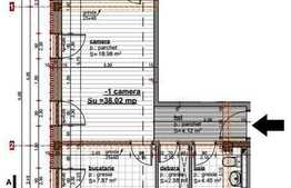 Apartament 1 camera, semifinisat, 38,02 mp utili, imobil nou, zona Motilor!