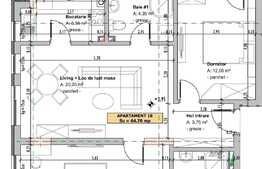 Apartament 3 camere  65 mp zona Parcul Poligon