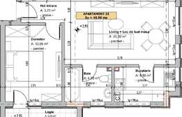 Apartament 2 camere 46 mp zona Abatorului