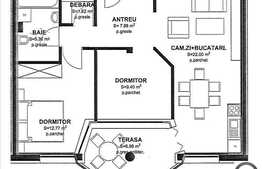 Apartament 3 camere de vanzare, 68.85 mp utili, imobil nou, cu terasa si boxa