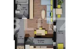 Oportunitate ! Apartament de 1 camere, 34 mp, etaj intermediar, zona Regal, Baciu 