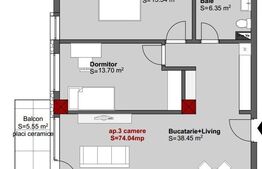 OPORTUNITATE! Apartament 3 camere, 74 mp, parcare subterana, etaj intermediar, Scala Center 