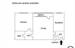 Vanzare 2 camere, 44 mp utili, zona Taietura Turcului, mobilat, etaj intermediar