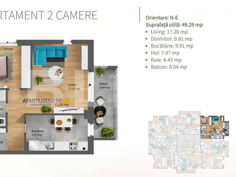 Apartament de vânzare 2 camere Bună Ziua - 88306AV | BLITZ Cluj-Napoca | Poza1