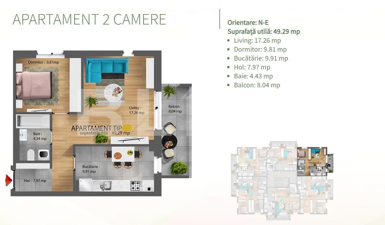 Apartament de vânzare 2 camere Bună Ziua - 88306AV | BLITZ Cluj-Napoca | Poza1