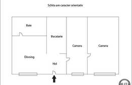 Vanzare apartament 2 camere, 35 mp, curte comuna, zona centrala