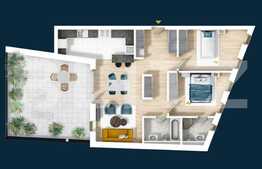 Apartament 3 camere, bloc nou, intermediar, terasa 35 mp, Central