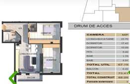 Apartament 3 camere, 72 mp, etaj intermediar, zona Tautiului