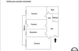 De vanzare 3 camere, 65 mp plus 14 mp balcon, in zona Kaufland, etaj intermediar