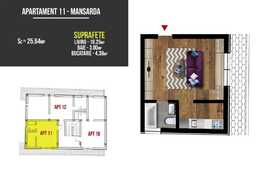 Garsoniera 25.64 mp, incalzire in pardoseala, zona Terra