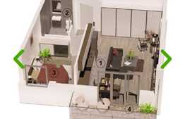 Apartament de 2 camere, 57.26 mp, incalzire in pardoseala, zona 