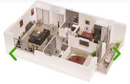 Apartament de 3 camere, finisat, 71.69 mp, incalzire in pardoseala, Vivo