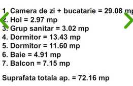 Apartament de 3 camere, finisat, 71.69 mp, incalzire in pardoseala, Vivo