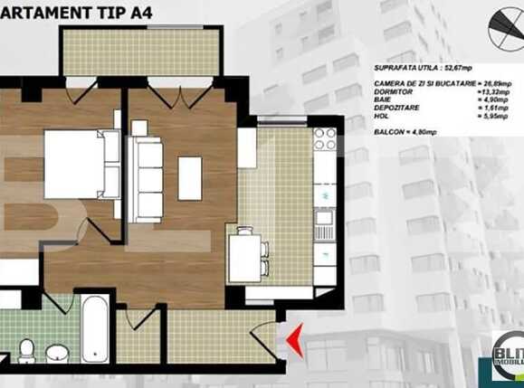 Apartament de vânzare 2 camere Semicentral - 8990AV | BLITZ Cluj-Napoca | Poza1