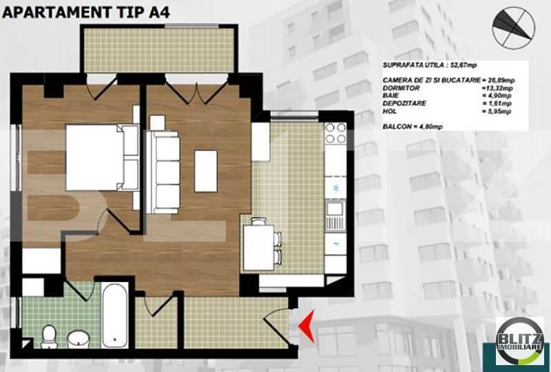 Apartament de vânzare 2 camere Semicentral - 8990AV | BLITZ Cluj-Napoca | Poza1