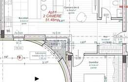 Apartament 2 camere, 51 mp, etaj intermediar, zona Centrala 