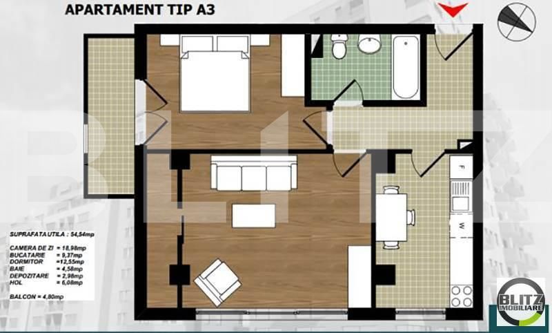 Apartament de vânzare 2 camere Semicentral - 9001AV | BLITZ Cluj-Napoca | Poza1
