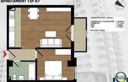 Vanzare 2 camere, 44 mp utili, zona Garii, totul nou la cheie! parcare inclusa